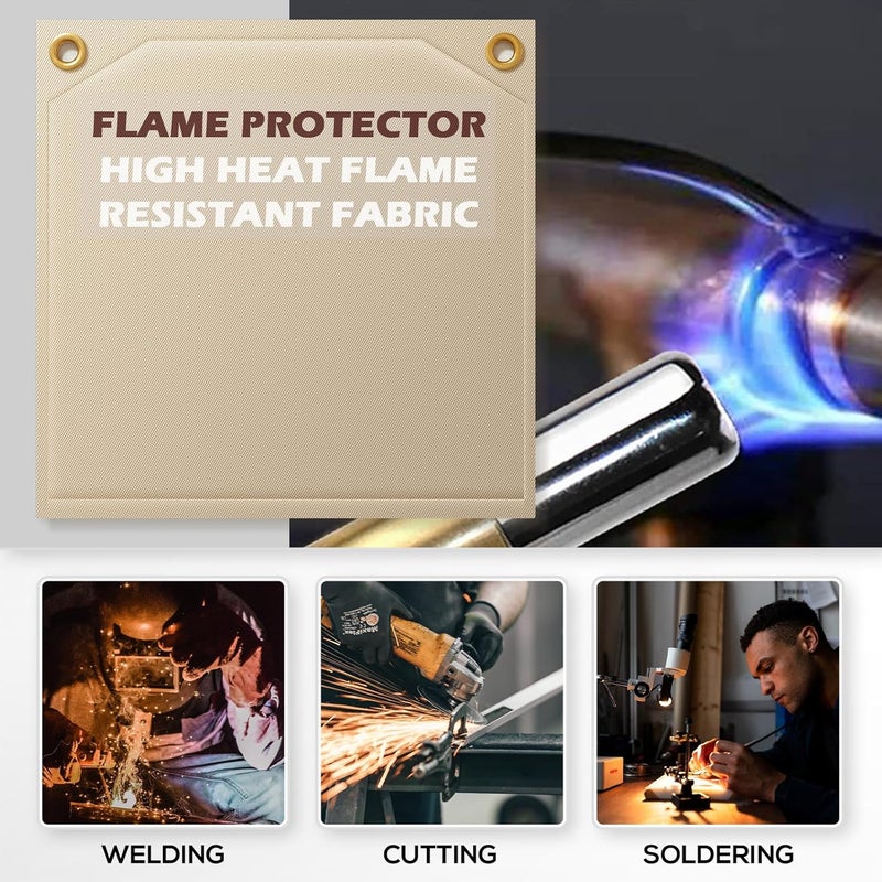 FLASLD 2-Pack Heavy Duty Soldering Heat Shield 12" x 12" Flame Protector Pad Plumbing & High Temperature 2000°F Heat Insulation Blanket for Soldering Copper Pipe - Image 5